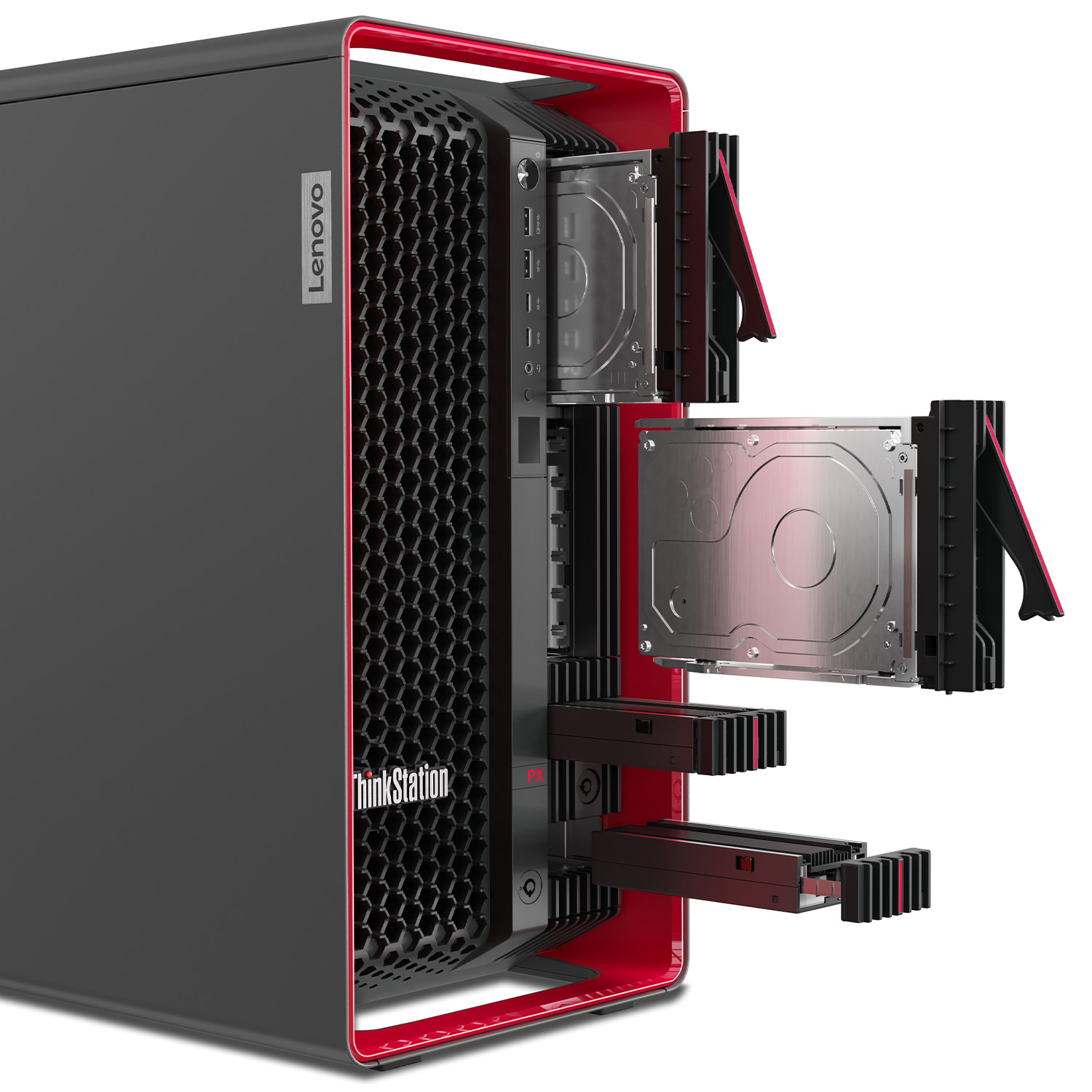 ThinkStation PX lockable front access hot swap storage